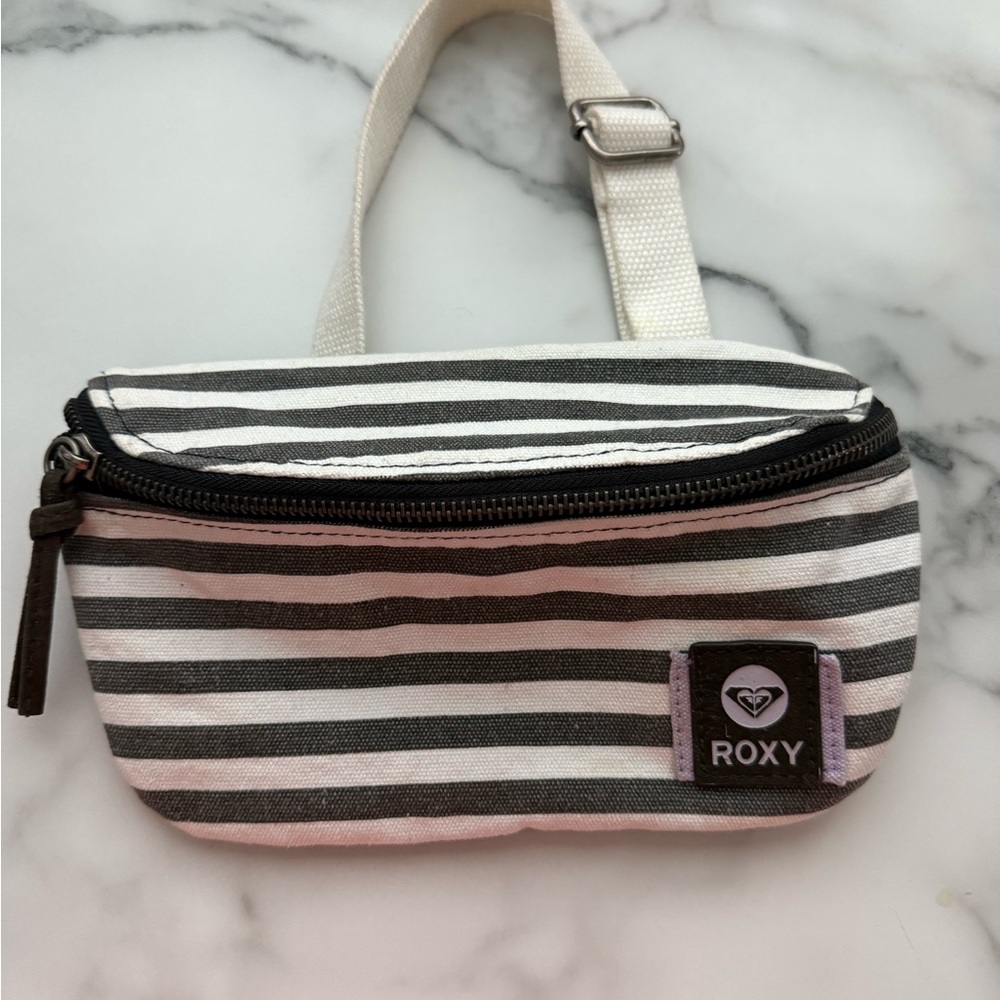 Roxy Black and White Striped Crossbody Bag
